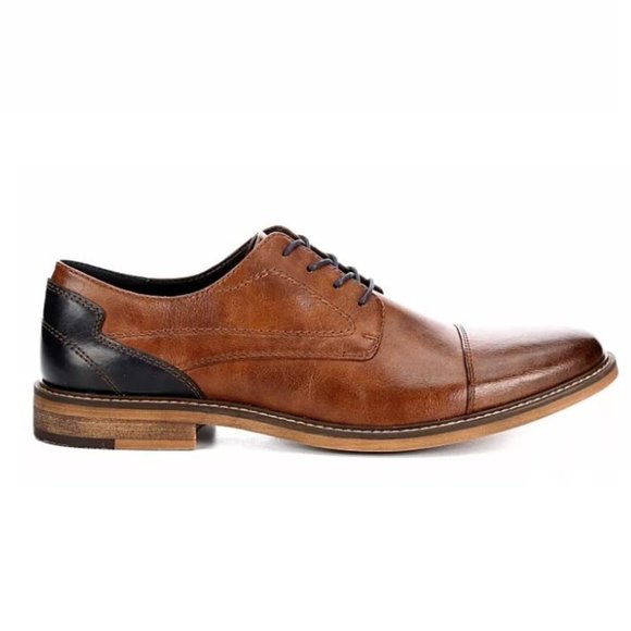 Restoration Shoes Restoration Lowry Mens Cognac Oxford Stacked Heel